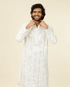 Warm White Kurta Set with Mirror Work